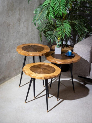 Set van ronde bijzettafels - Luxe tafels voor de woonkamer Salontafels