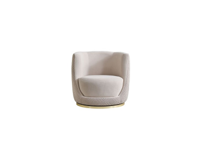 Beige woonkamer fauteuil Designer gestoffeerde meubels Luxe lounge fauteuil met één zitplaats