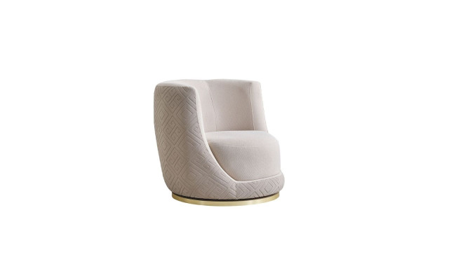 Beige woonkamer fauteuil Designer gestoffeerde meubels Luxe lounge fauteuil met één zitplaats