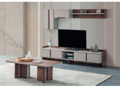 Stijlvolle woonkamer wandset Designer tv-standaard houten salontafel
