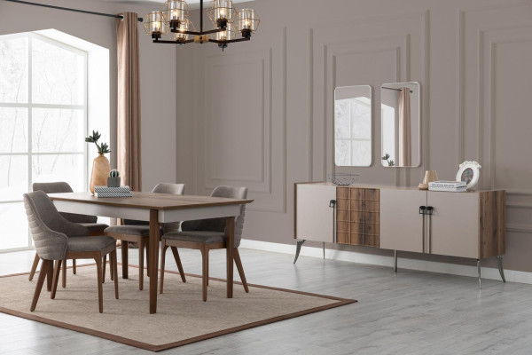 Edel eetkamerset Luxe eetkamerset Designer tafel Spiegel Stoelen