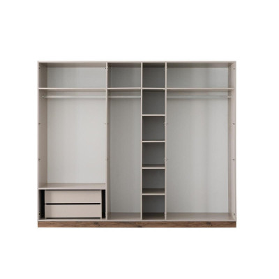 Beige slaapkamer kledingkast ontwerper kasten luxe houten kasten