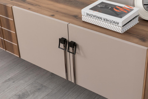 Moderne Beige Garnituur Luxe Dressoir 2x Spiegel Houten Meubels Dressoir