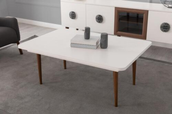 Luxe lichtbruine woonkamersalontafel Stijlvolle rechthoekige houten tafel