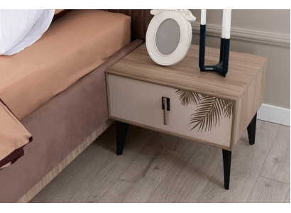 Beige nachtkastje ontwerper slaapkamer meubels luxe houten nachtkastjes