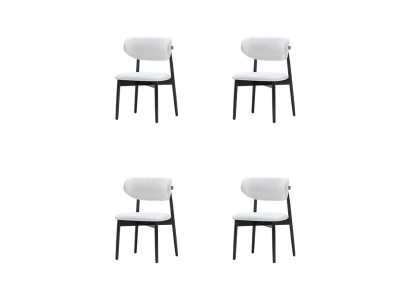 Eetkamerstoelen Wit-Zwarte Stoelenset Designer Armstoelen