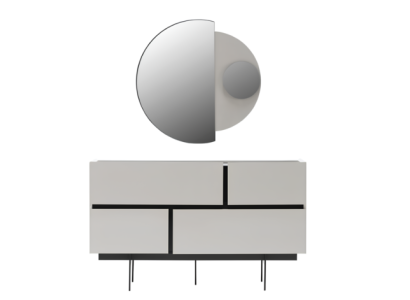 Stijlvolle slaapkamer dressoir designer houten commode spiegel 2-delige set