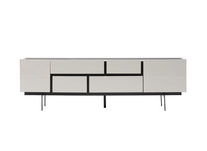 Luxe tv-lowboard tv-standaard dressoir woonkamer hout wit modern