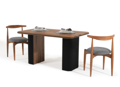 Klassieke set eetkamer eetkamertafel stoelen 3-delig bruin