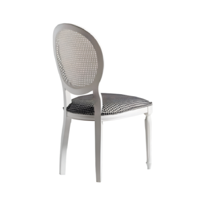 Set van 4 eetkamerstoelen gestoffeerde keukenstoelen wit hout