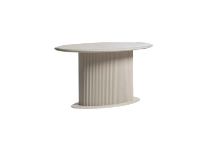 Moderne houten eettafel eettafel ovale tafel hout beige 140 cm