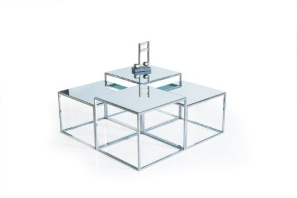 Zilveren salontafel tafel bijzettafel banktafel woonkamer