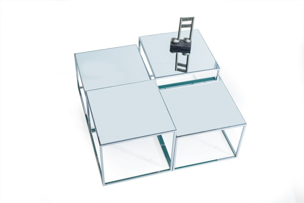 Zilveren salontafel tafel bijzettafel banktafel woonkamer