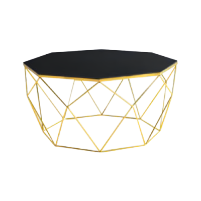 Moderne salontafel koffietafel bijzettafel glazen gouden tafel