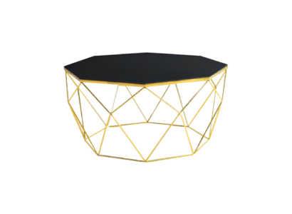Moderne salontafel koffietafel bijzettafel glazen gouden tafel