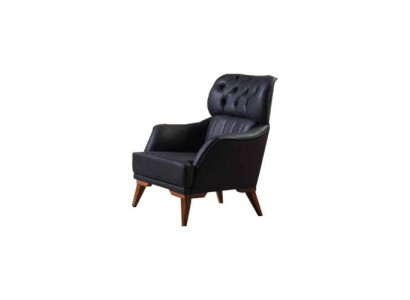 Zwarte Chesterfield fauteuil Luxe eenzitter woonkamerstoel 1-zits