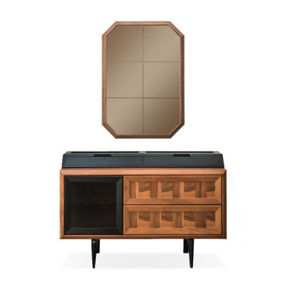 Unieke slaapkamer meubels bedframe luxe nachtkastjes console