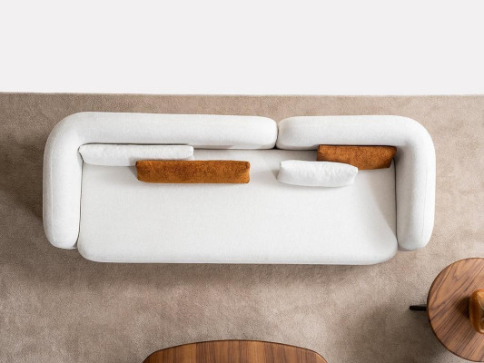 Modern Design Gestoffeerd Wit Zitbank 3-Zits Bank Banken Stof Textiel