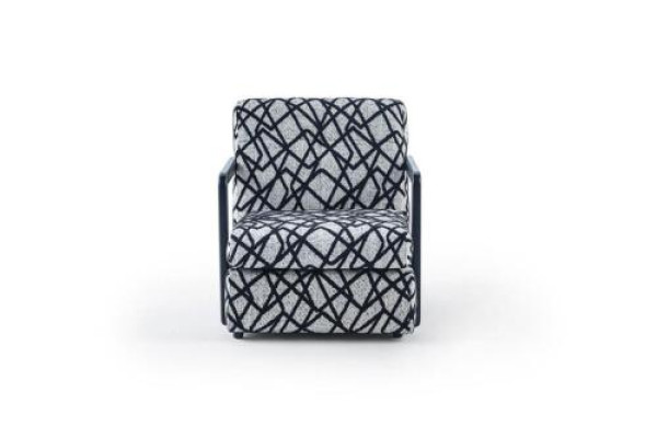 Zwart-grijze woonkamer fauteuil ontworpen door een designer, Luxe loungestoel voor één persoon.