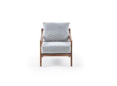 Woonkamer Wit houten frame Fauteuil Roubster stof Stijlvolle eenzitter  Woonkamer Wit houten frame Fauteuil Roubster stof Stijlvolle eenzitter