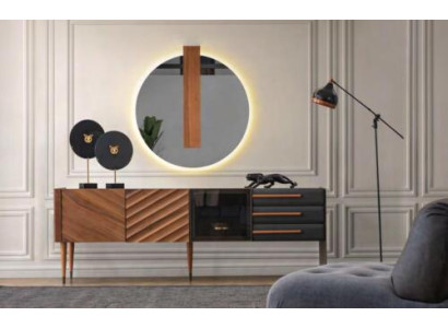 Bruin-zwarte luxe dressoir designer 3 laden commode houten meubels