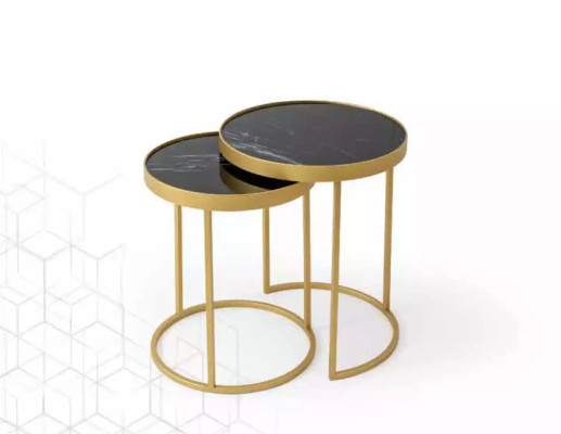 Bijzettafel goud Woonkamer meubels Materiaal roestvrij staal Design nieuw