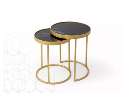 Bijzettafel goud Woonkamer meubels Materiaal roestvrij staal Design nieuw