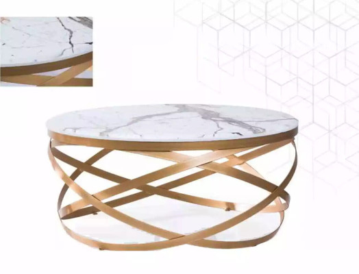 Salontafel Meubel Tafel Luxe Goud Modern Woonkamer Ontwerp Roestvrij staal