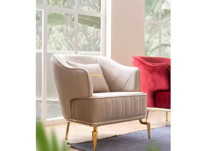 Woonkamer fauteuil meubels draaistoel 1-zits moderne rode design textiel  -  Woonkamer fauteuil meubels draaistoel 1-zit moderne rode design textiel