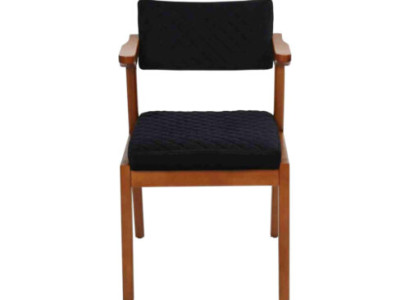 Zwart-bruine eetkamerstoelen voor één persoon met armleuningen, ontworpen, nieuw.