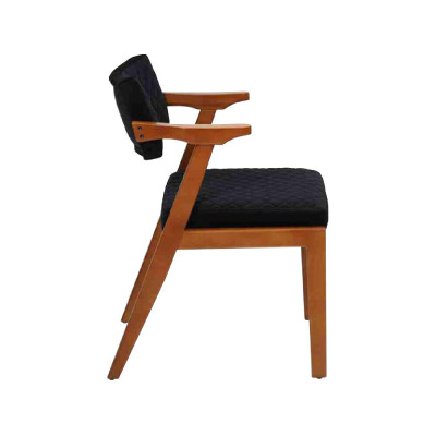 Zwart-bruine eetkamerstoelen voor één persoon met armleuningen, ontworpen, nieuw.