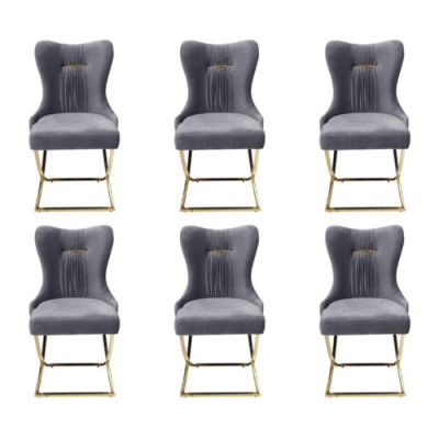 Stijlvolle eetkamer 6x stoelen Luxe fauteuil Stoel grijs Fauteuil Woonkamermeubels nieuw