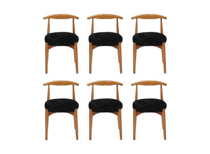 Luxe eetkamer hout 6x stoelen Bruin Zonder armleuning Design gestoffeerde stoel