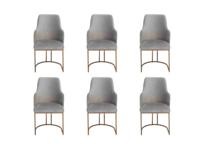 Luxe grijze eetkamerstoelen stijlvolle keukenstoelen Moderne design 6x stoelen nieuw