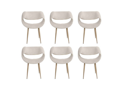 Luxe stoelen 6x gestoffeerd Moderne Witte Stoel Stoel Eetkamer Woonkamer nieuw