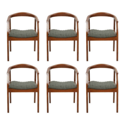 Stoel Bruin Design Woonkamer Eetkamer Hout 6x Stoelen Bekleding Nieuw