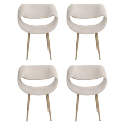 Moderne 4x stoelen gestoffeerde luxe fauteuil leunstoel eetkamer woonkamer nieuw