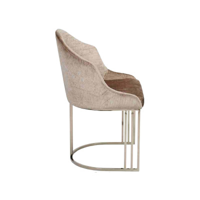 Luxe eetkamerstoel 6x stoelen textielontwerp metaal eigentijds stoelmeubilair