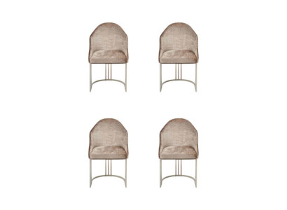 Eetkamerstoel Luxe 4x Stoelen Textiel Ontwerp Metaal Modern Stoel Meubels