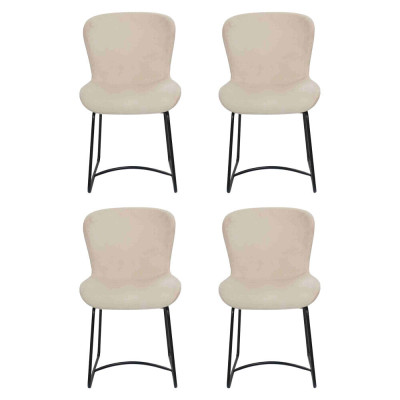 Eetkamerstoel 4x Stoelen Eetkamer Modern Stoelen Metaal Ontwerp Wit