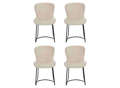 Eetkamerstoel 4x Stoelen Eetkamer Modern Stoelen Metaal Ontwerp Wit