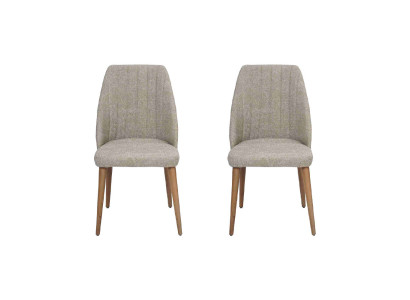 Moderne 2x stoelen gestoffeerde luxe fauteuil grijze stoel leunstoel eetkamer