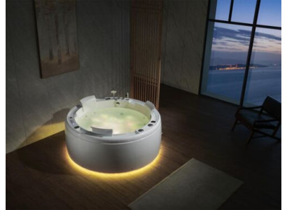 Luxe whirlpool bad ronde badkuip met verlichte waterval LED-verlichting .