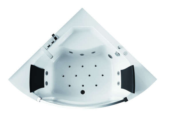 Whirlpool badkuip glas LED licht armaturen hoekbad badkuip