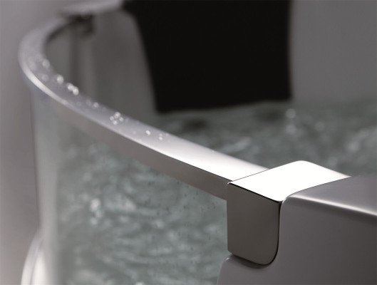 Whirlpool badkuip glas LED licht armaturen hoekbad badkuip