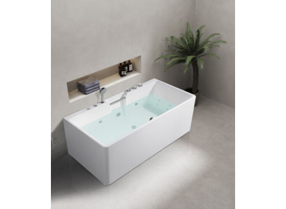 Whirlpool binnenzwembad, wit ligbad Home Spa, ontspannend.