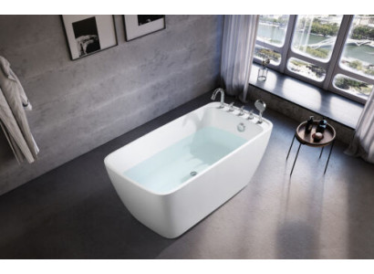 Witte staande badkuip van acryl voor moderne badkamer