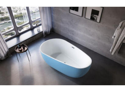 Wanneer Vrijstaand ligbad Vrijstaand bad Hedendaags Blauw Ovaal