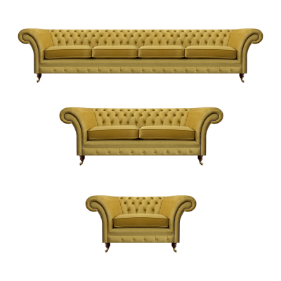Stoffen bankstel Chesterfield woonkamer luxe inrichting volledige sofa set.
