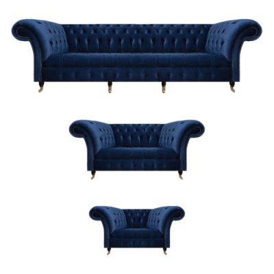 Woonkamerset 3-delig Chesterfield Blauw Textiel Luxe Bankstellen Design Inrichting --> Woonkamerset 3-delig Chesterfield Blauw Textiel Luxe Bankstellen Ontwerp Inrichting